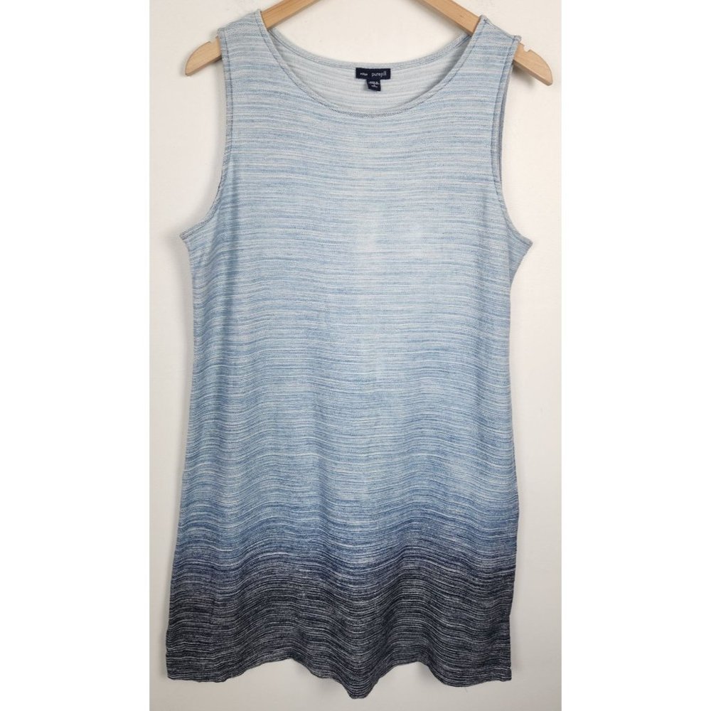 Indigo Pure Jill Women's Sz. M P Cotton Ombre Blue Tank Dress